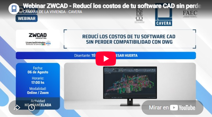 ZWCAD Argentina y CAVERA: alianza y webinar de capacitación en software CAD 2026